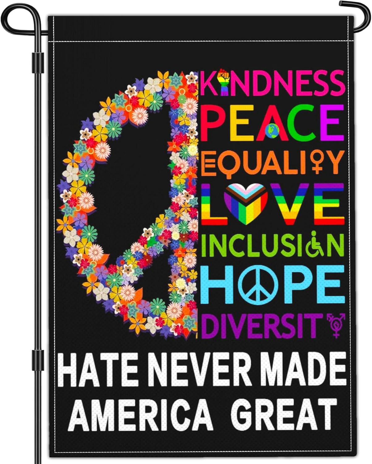 Peace, Equity & Inclusion Garden Flag - Double-Sided 12x18 Outdoor Decor gallery