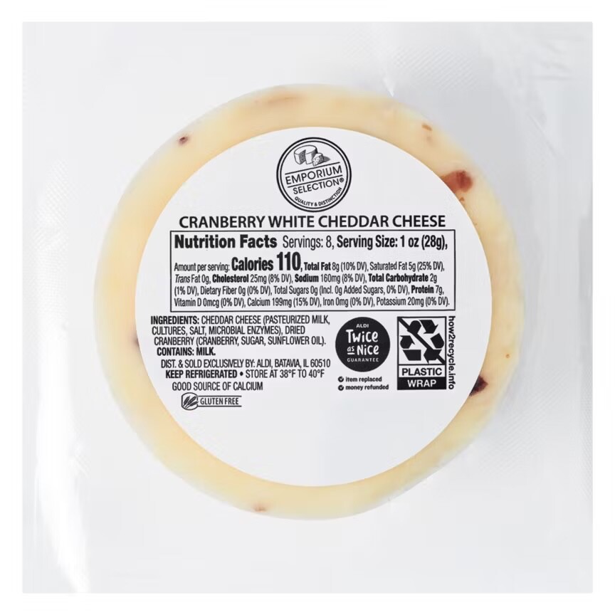 Cranberry White Cheddar Cheese, 1 pound (2 x 8 oz) gallery