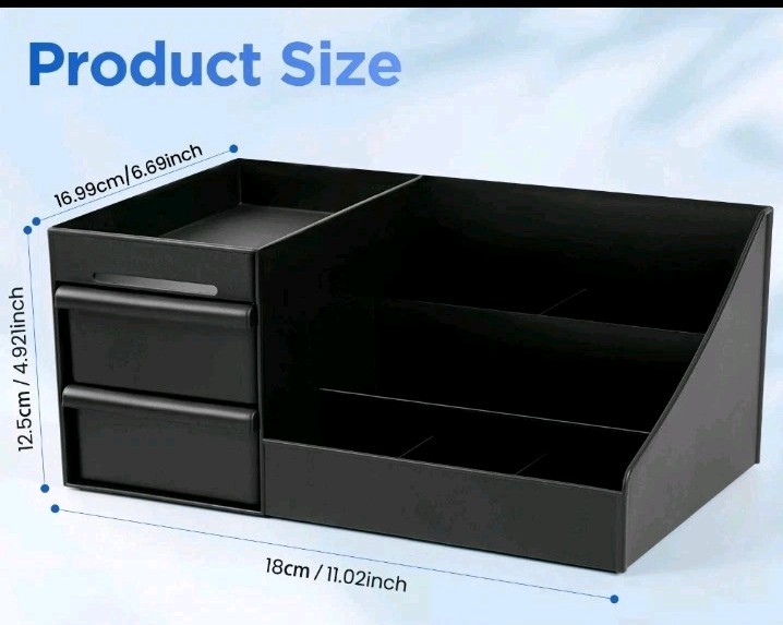Cologne Organizer for Men, Countertop Bathroom Organizer with Drawers, Black gallery