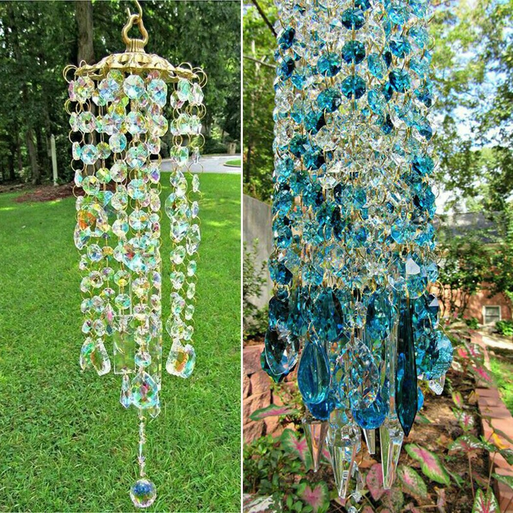 For Crystal Wind Chimes Home Garden Patio Lawn Hanging Decoration Ornament gallery