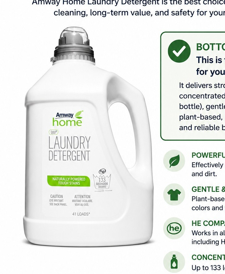 Amway Home Laundry Detergent Liquid, Concentrated, HE, Plant-Based, 133 Loads gallery