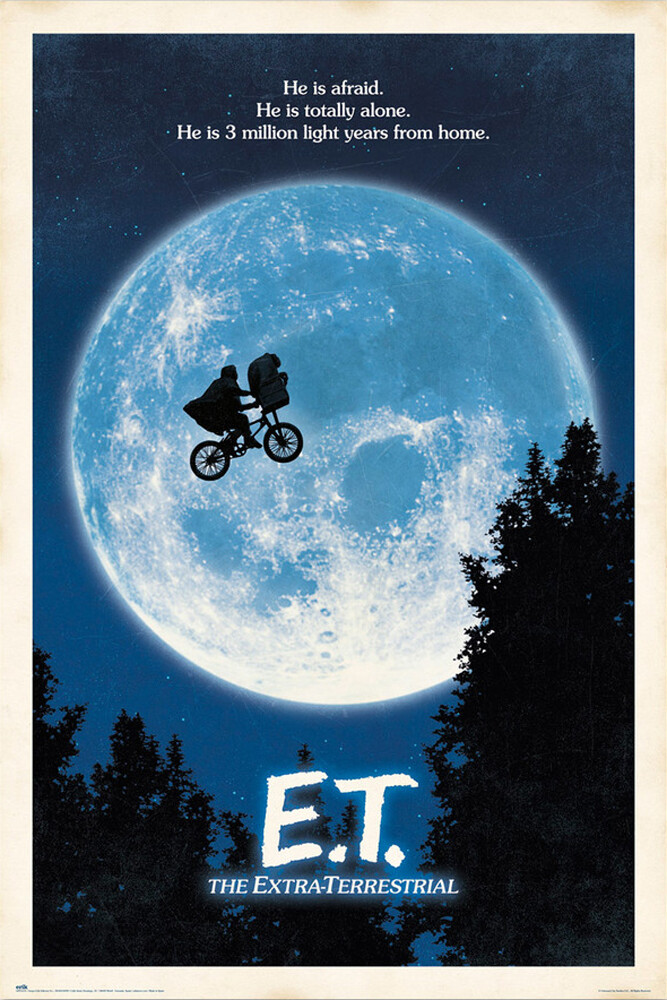 E.T. - Movie Poster (Regular Style - ET, Bicycle & Moon) (Size: 24" x 36") gallery