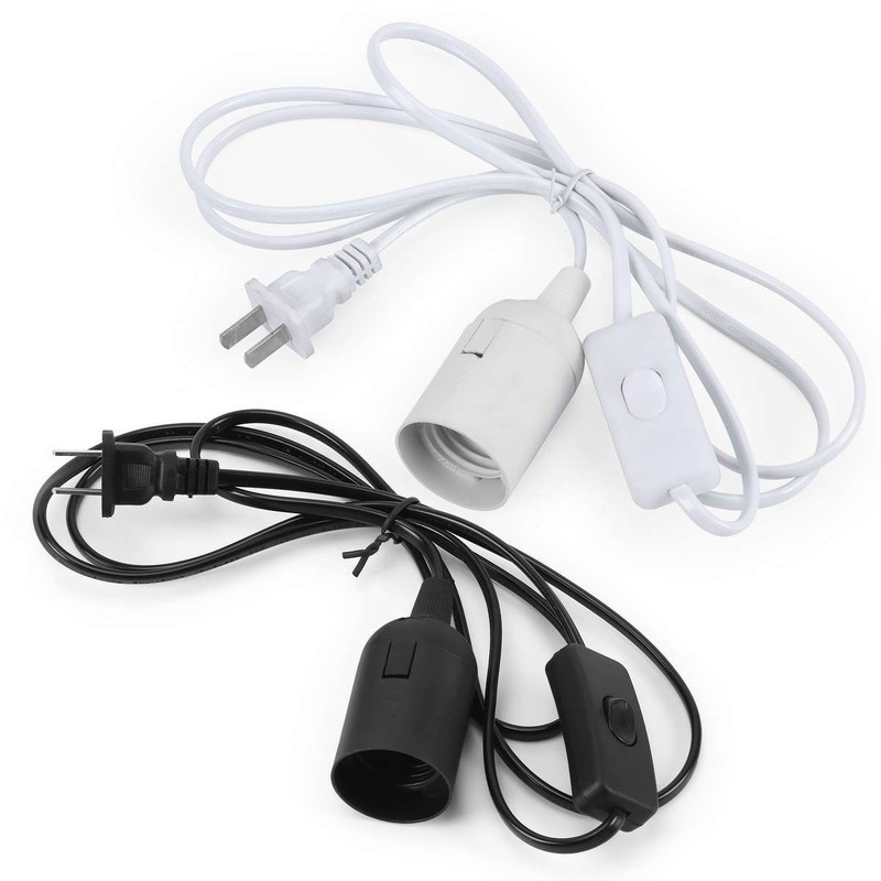2PCS Light Cord Cable Switch E26/E27 Bulb Socket Extension Hanging Pendant 1.8M gallery