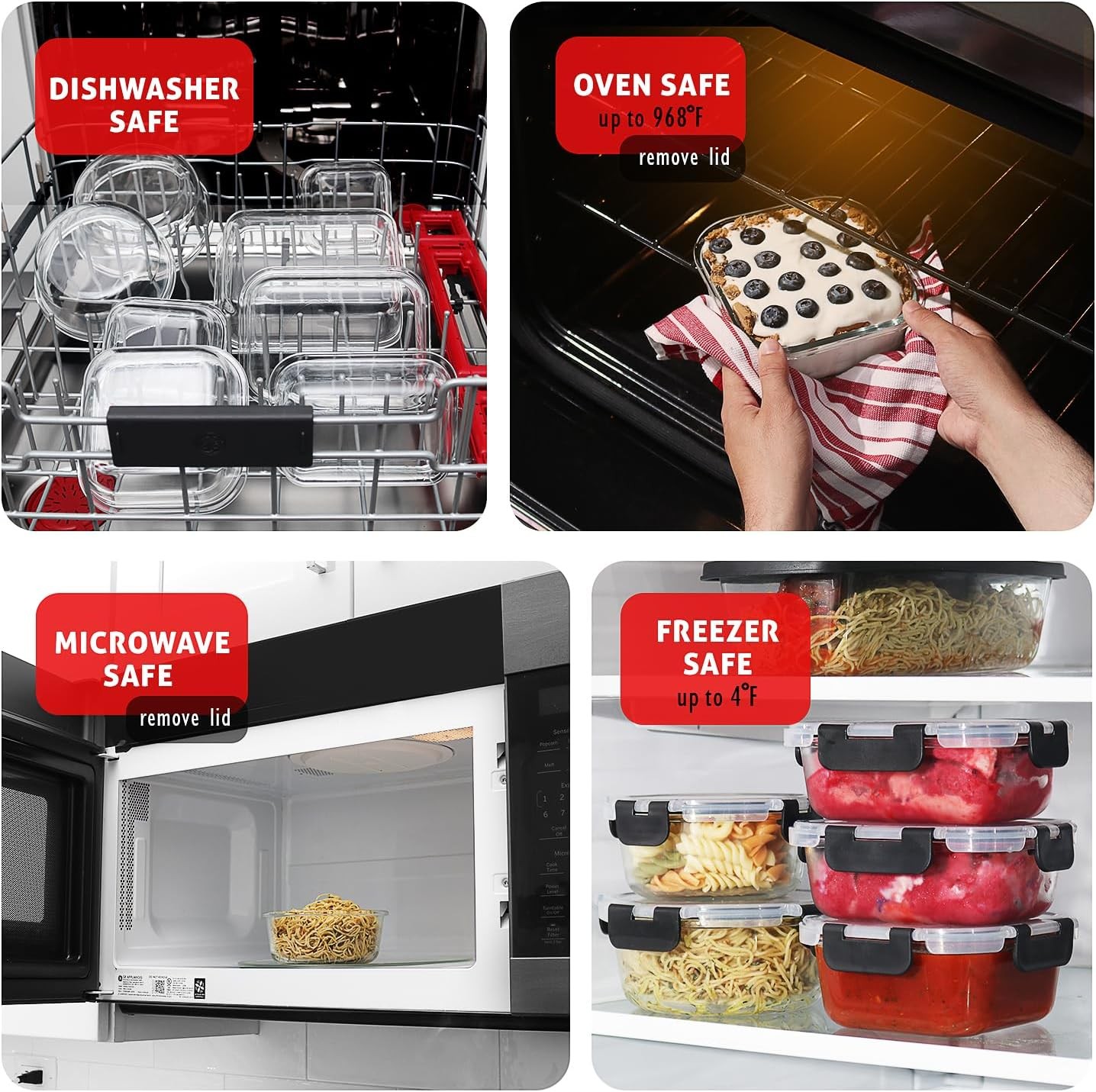 Glass Food Storage Containers 48pc with Lids 24 Sets gallery