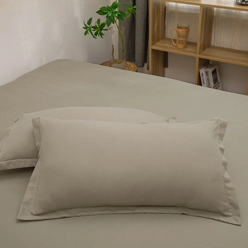 2PCS 2025 new 48 × 74cm solid color comfortable and skin-friendly pillowcase env gallery