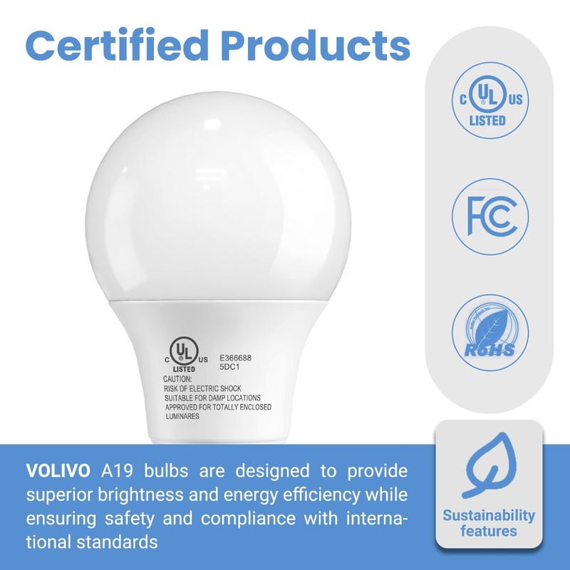 12Pack Regal LED A19, E26 Light Bulbs Daylight 9W (60W Equivalent) 800 Lumens gallery