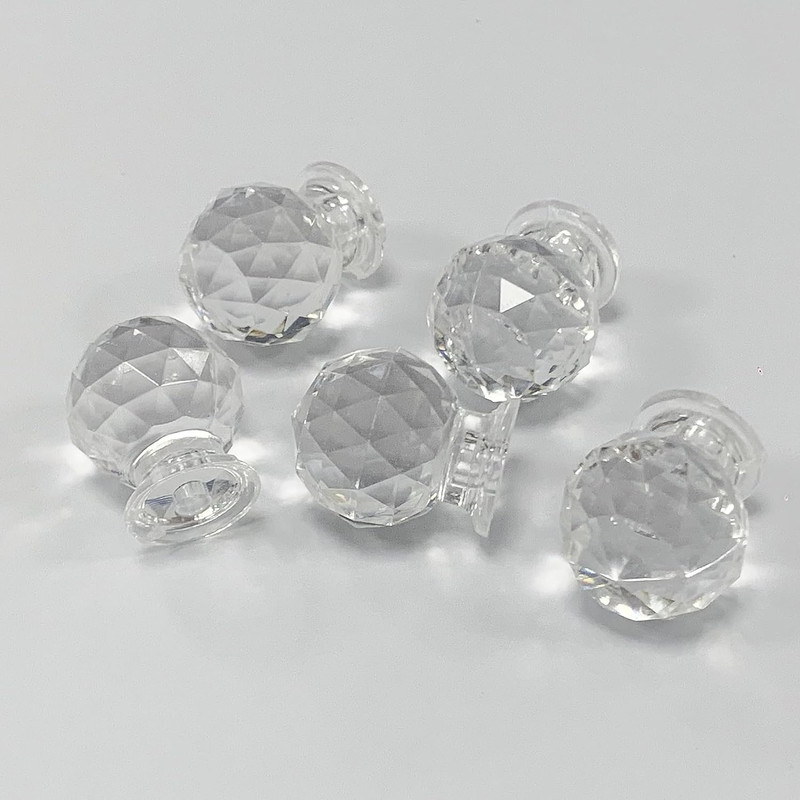 20Pcs Acrylic Pull Knobs Plastic Mini Pulls Clear for Small Furniture Wood Box J gallery