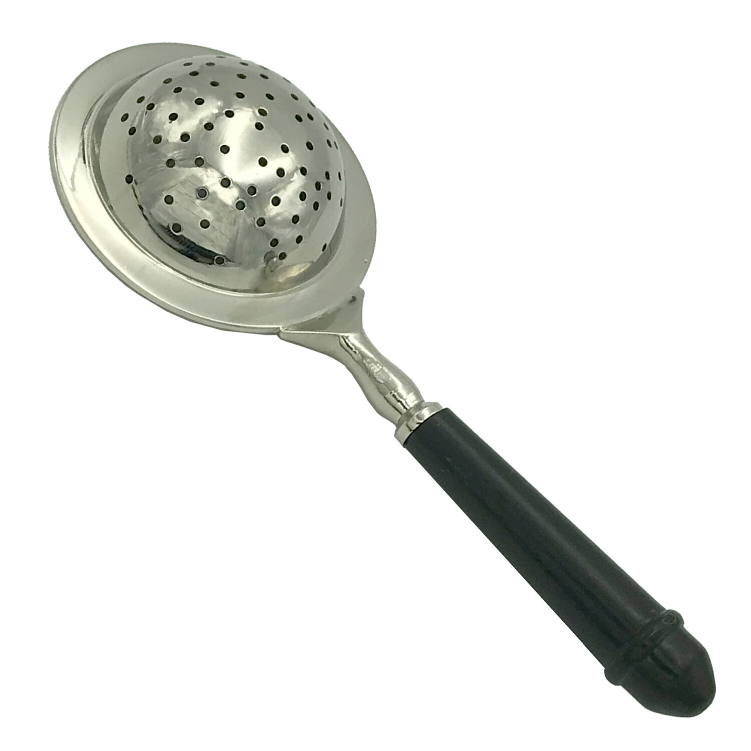 Antique Vintage Style Loose Leaf Tea Strainer Infuser Horn Handle Nickle Plated gallery