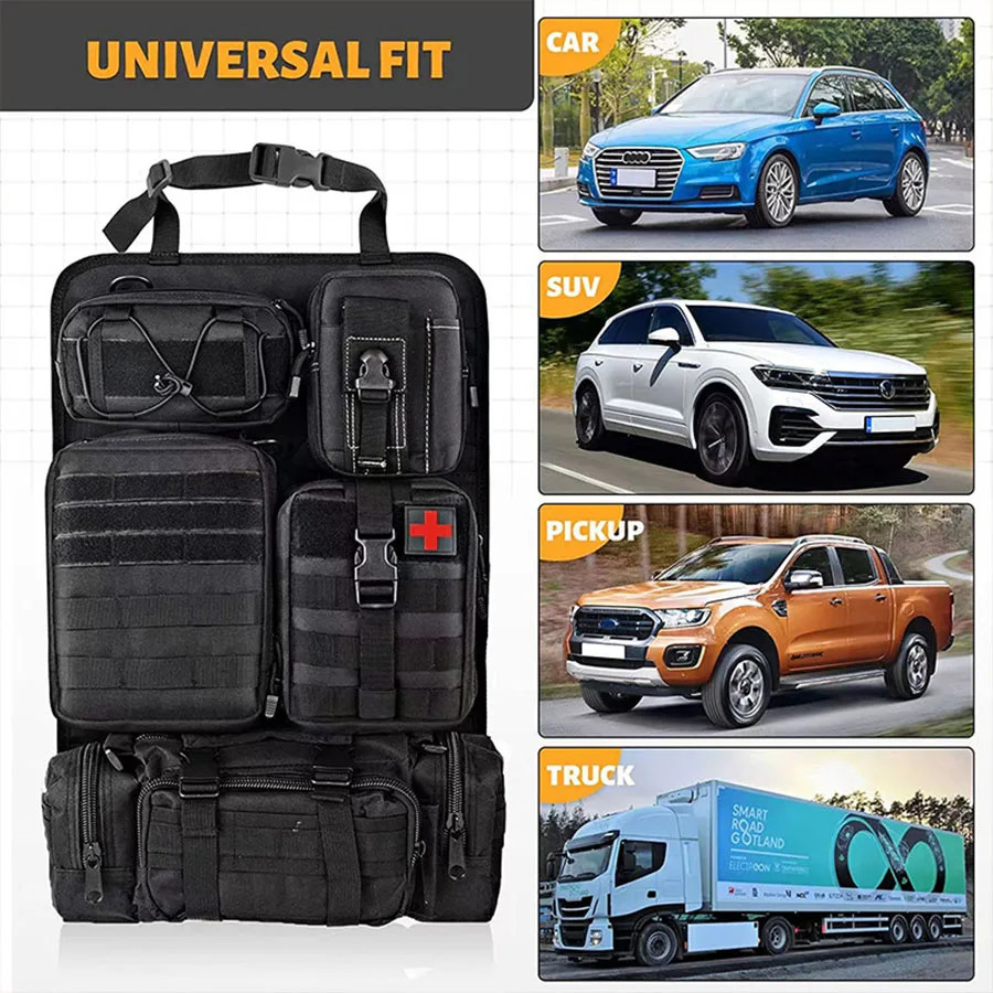 High Quality Multifunction 55*37CM 600D 6PCS In 1 Car Back Seat Tactical Hanging gallery