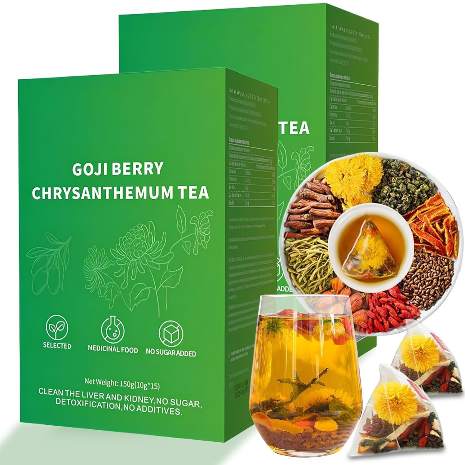 2x Goji Berry Chrysanthemum Tea for Liver Health Dandelion Wolfberry Tea Chinese gallery