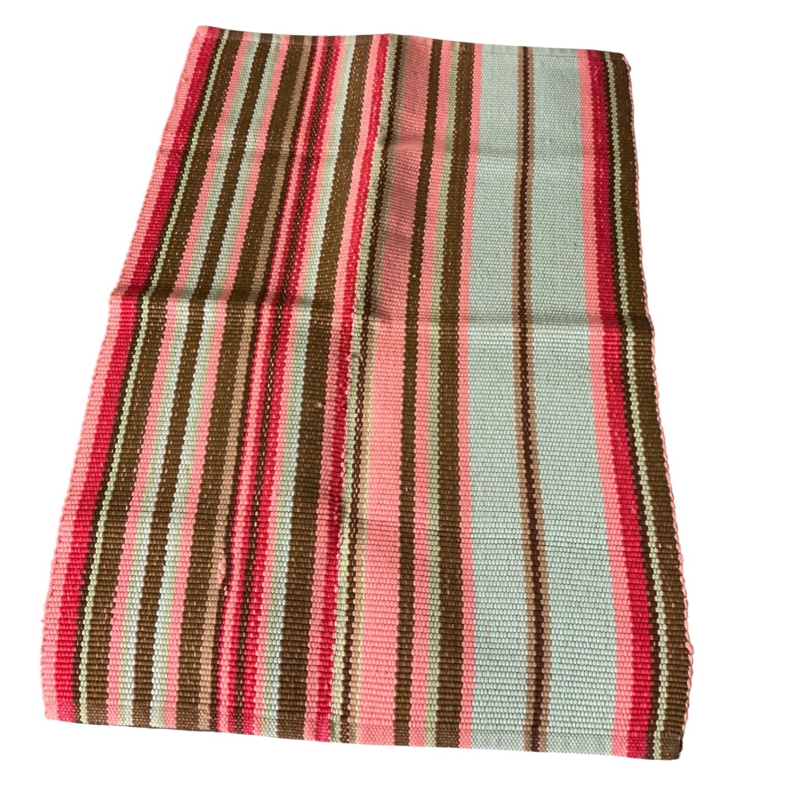 Dash & Albert Handwoven Striped Polypropylene UV Rug 2x3 Pink Brown Multi gallery