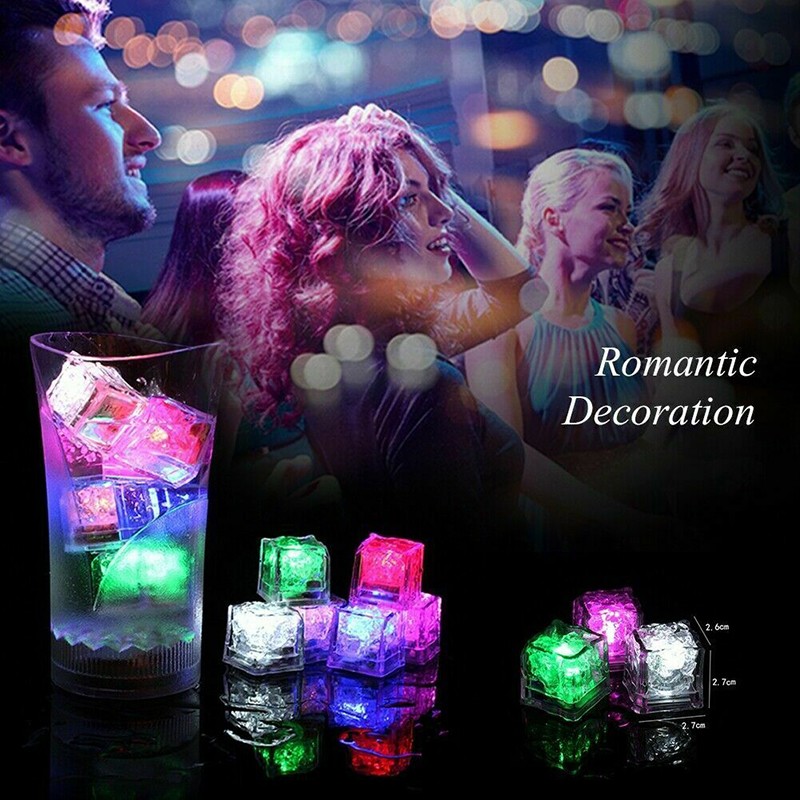 Light Up Ice Cubes 12Pcs Multi Color Led Ice Cubes for Drinks Cocktails Reusable gallery