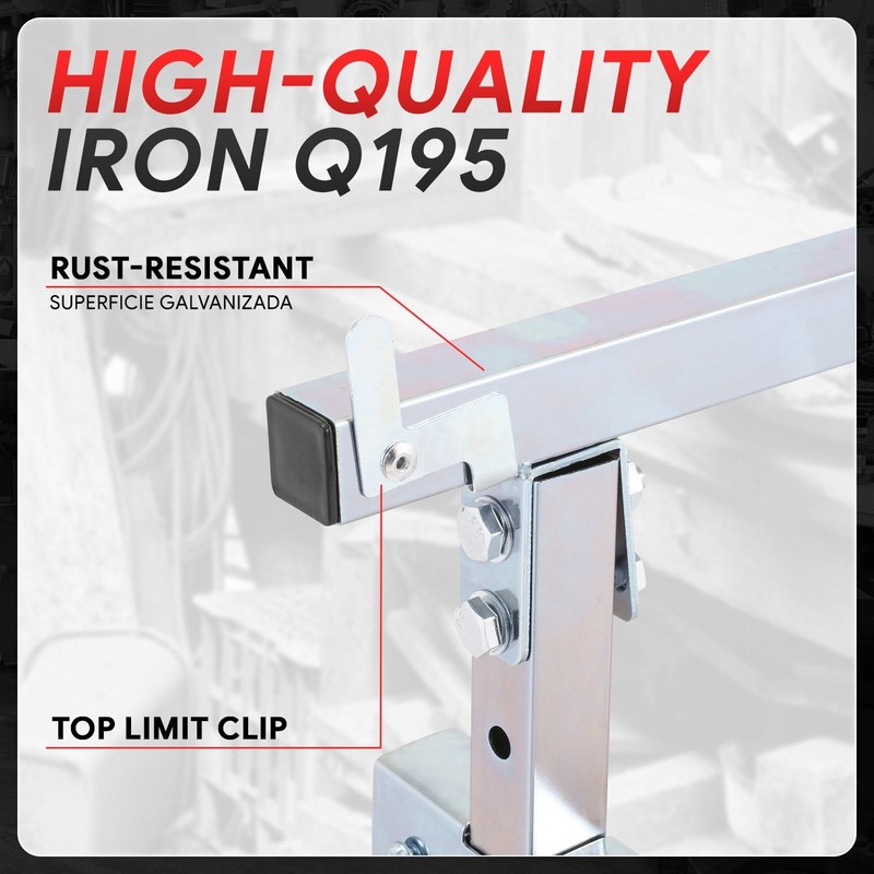 440 LBS Foldable Rust-Resistant Adjustable Woodworking Metal Saw Horse Metallic gallery
