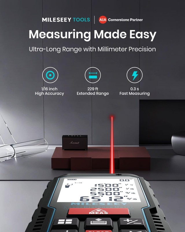 Laser Measure Device, MiLESEEY 229ft Digital Laser Tape Measure with Upgrade ... gallery