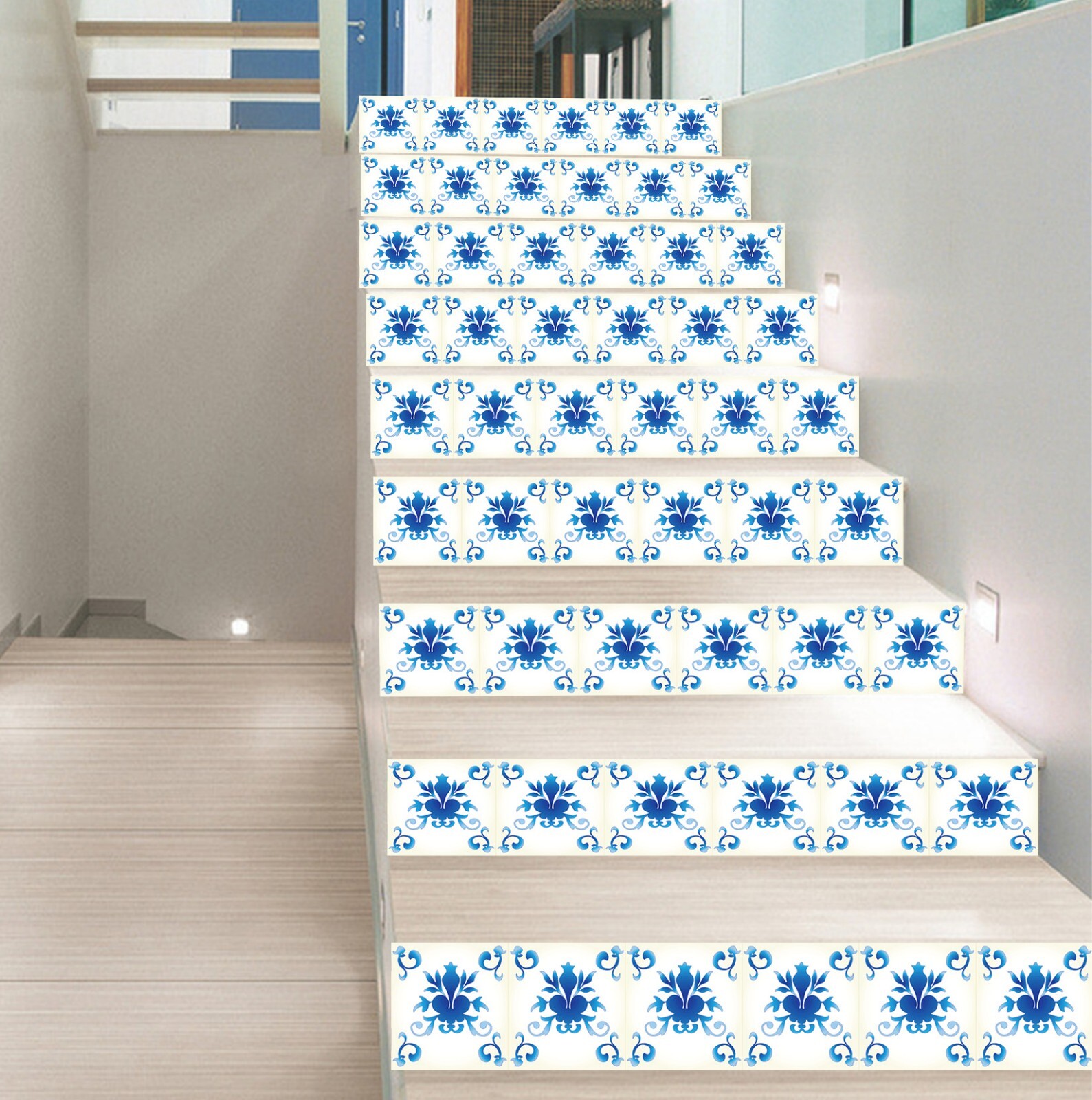 3D Blue Pattern AZ540 Stair Risers Decoration Mural Vinyl Wallpaper Kay gallery