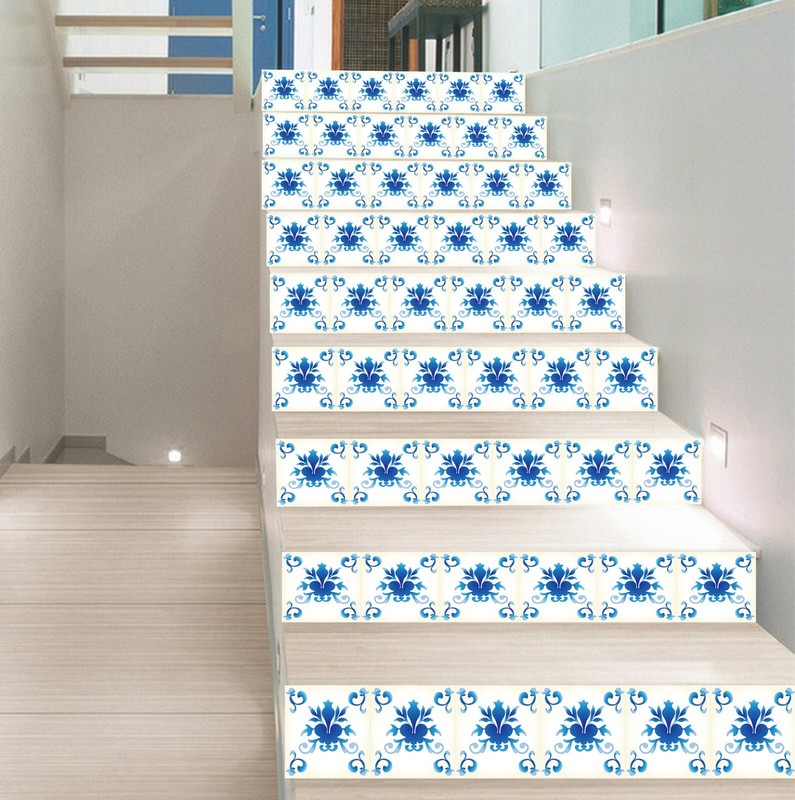 3D Blue Pattern AZ540 Stair Risers Decoration Mural Vinyl Wallpaper Kay gallery
