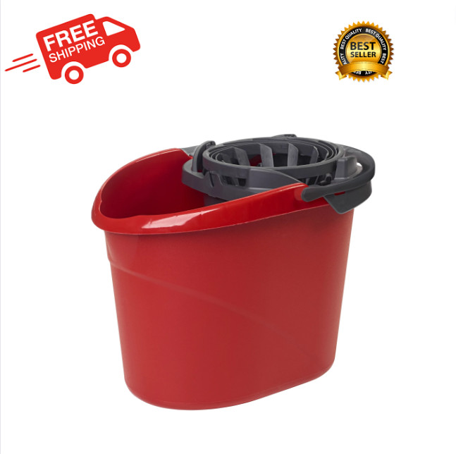 QuickWring Bucket, 2.5 Gallon Mop Bucket with Wringer, Red gallery