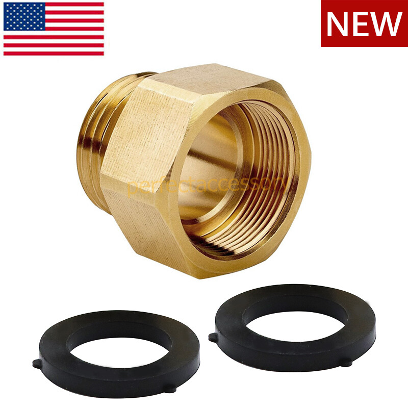 Hose Bib Adapter 1-1/16" Fine Thread (Female) to 3/4" GHT Male Faucet Fitting US gallery