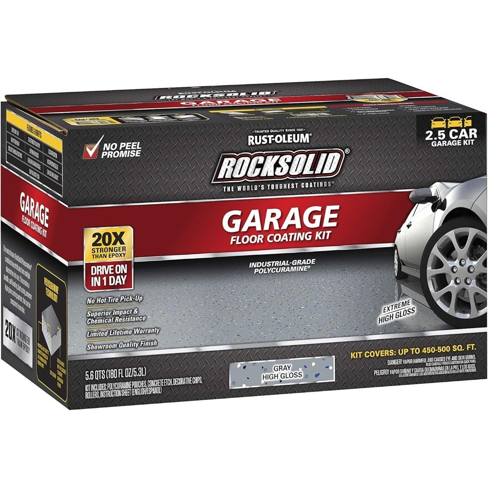 293513 RockSolid Polycuramine Garage Floor Coating, 2.5 Car Kit, High Gloss gallery