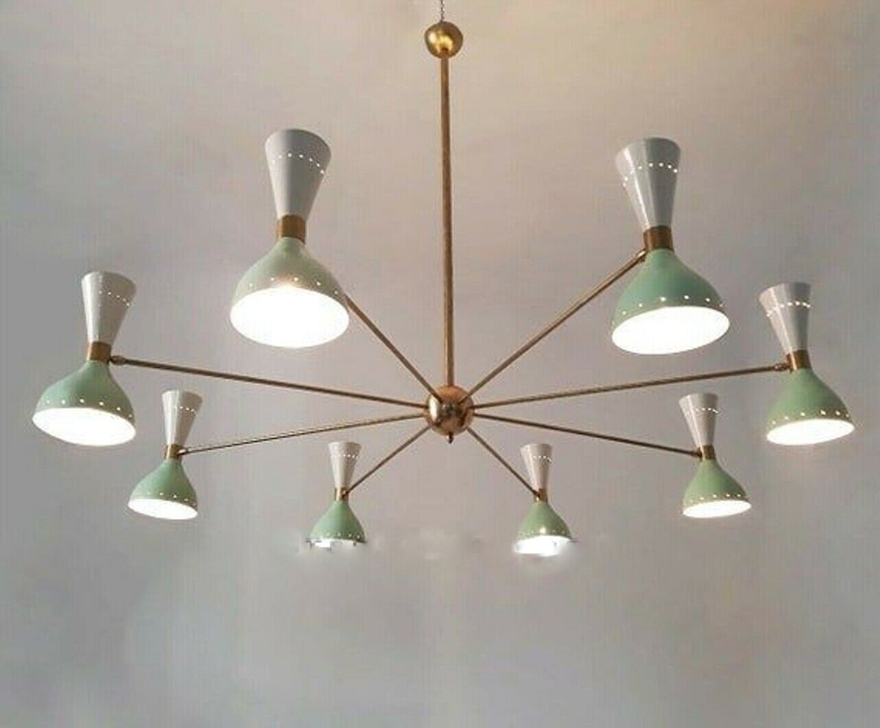 Mid Century Brass Diabolo Sputnik Chandelier Painted Italian look Décor Lighting gallery