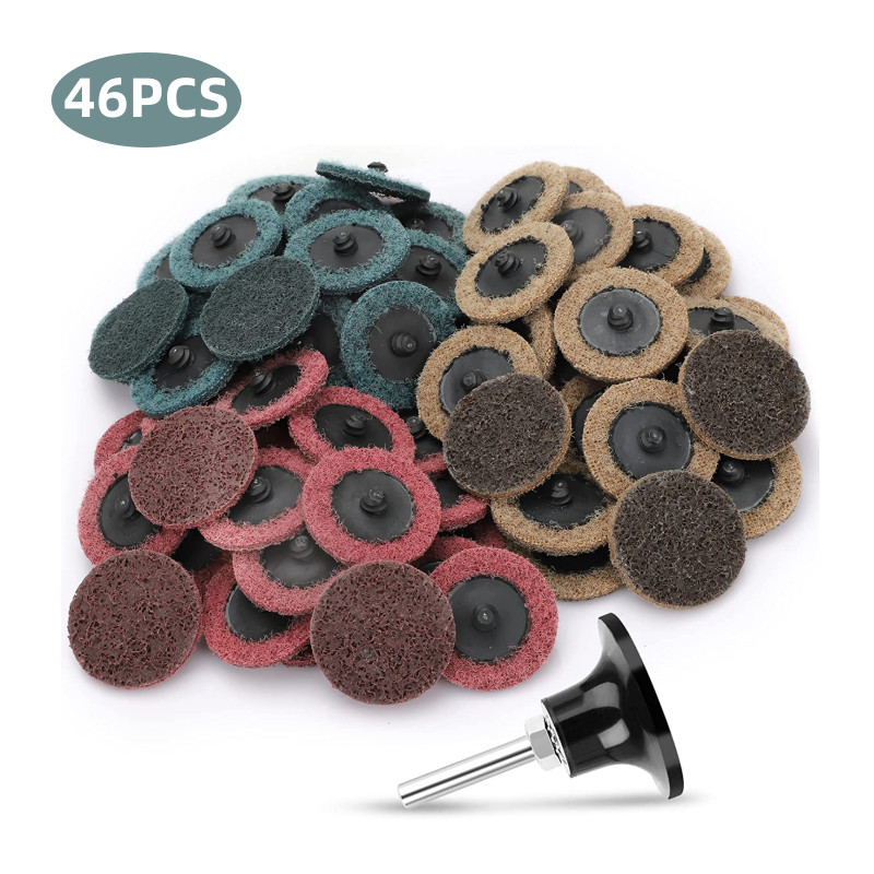 46PCS 2" Roll Lock Sanding Discs Die Grinder Quick Change Disc Set W/ 1/4 Holder gallery