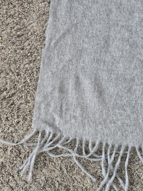 INCALPACA TPX Throw Light Gray Alpaca Blend Luxury Fringe Throw 60"x72" Peru New gallery