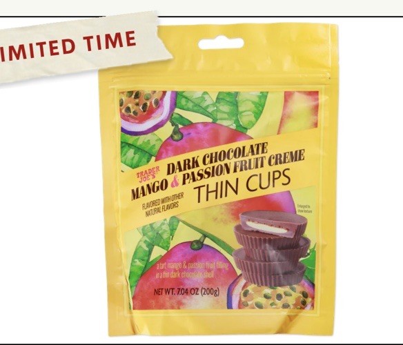 2 Pack Trader Joe's Dark Chocolate Mango & Passion Fruit Creme Thin Cups 7.04 Oz gallery