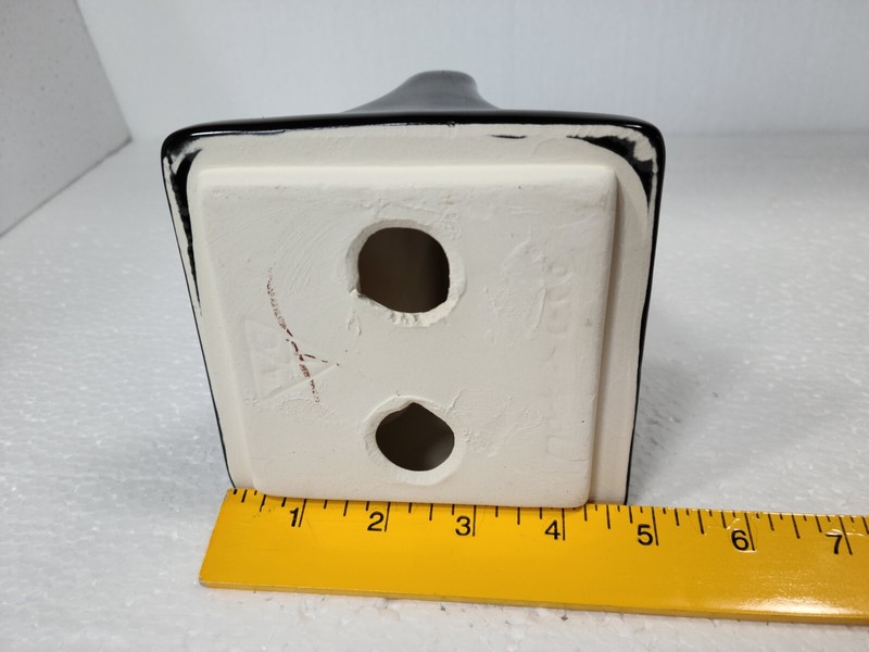 Vintage Black Ceramic Tile Toothbrush Holder Tumbler Cup Tray Mid Century Modern gallery