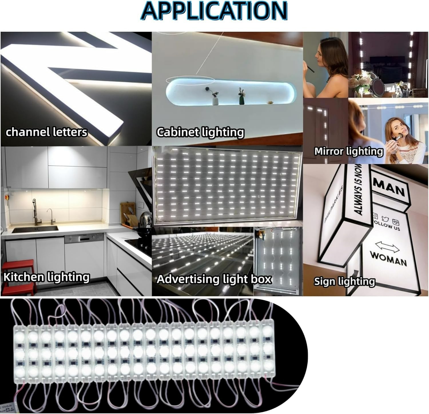 Super Bright 200PCS 110V AC LED Module Light 1.5W 3000K/6500K Storefront Lights gallery