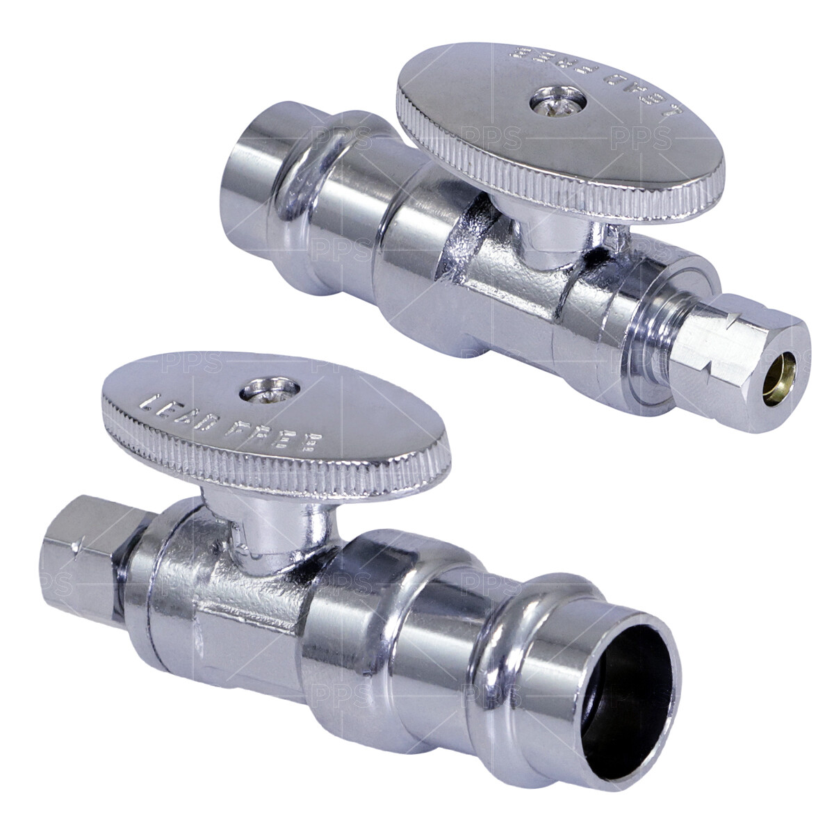 Midline Valve 1/4 Turn Press Straight Stop Valve, Chrome Plated Brass gallery