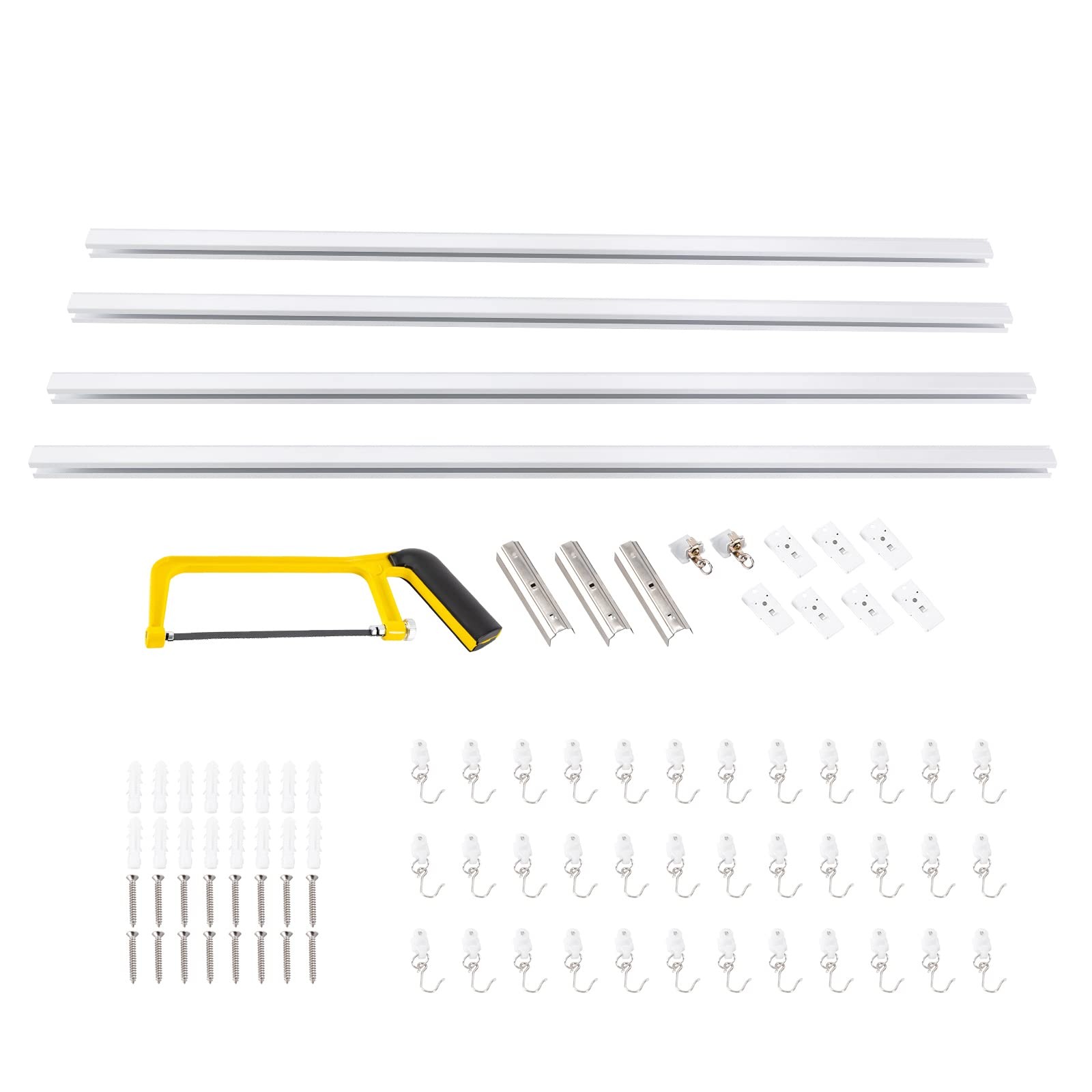 Curtain Track w/ Hooks 9ft-12ft Aluminium Ceiling Mount Curtain Tracks Scalable gallery