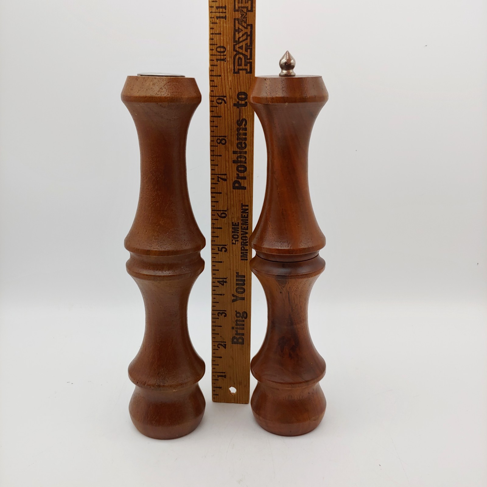 Solid Wood Salt Shaker & Pepper Mill Grinder - 9.5" Tall Dark Brown Set of 2 gallery