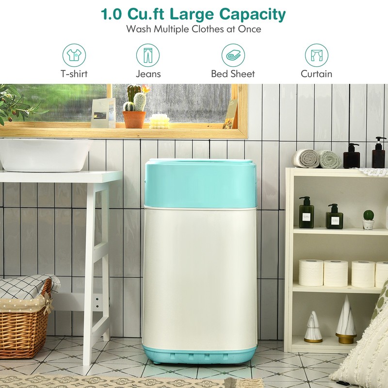 Costway 8lbs Portable Fully Automatic Washing Machine W/ Drain Pump gallery