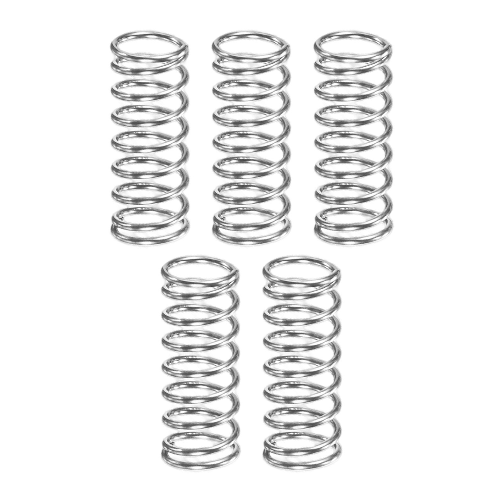 5-Pack Compression Springs, 10mm Length 4mm OD [Silver Tone, 0.4mm Wire Size] gallery