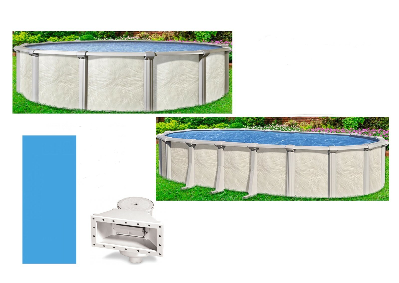 Above Ground FALLSTON Swimming Pool w/ Liner & Skimmer - (Choose Size) gallery