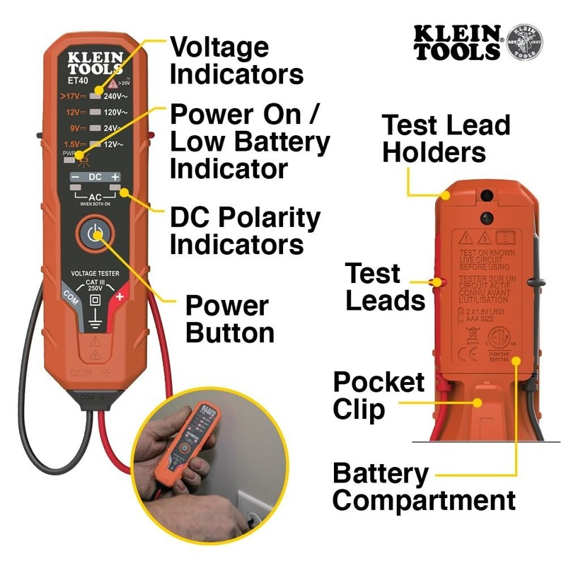 Electrical Testing Kit with Clamp Meter and Non-Contact Voltage Functions gallery