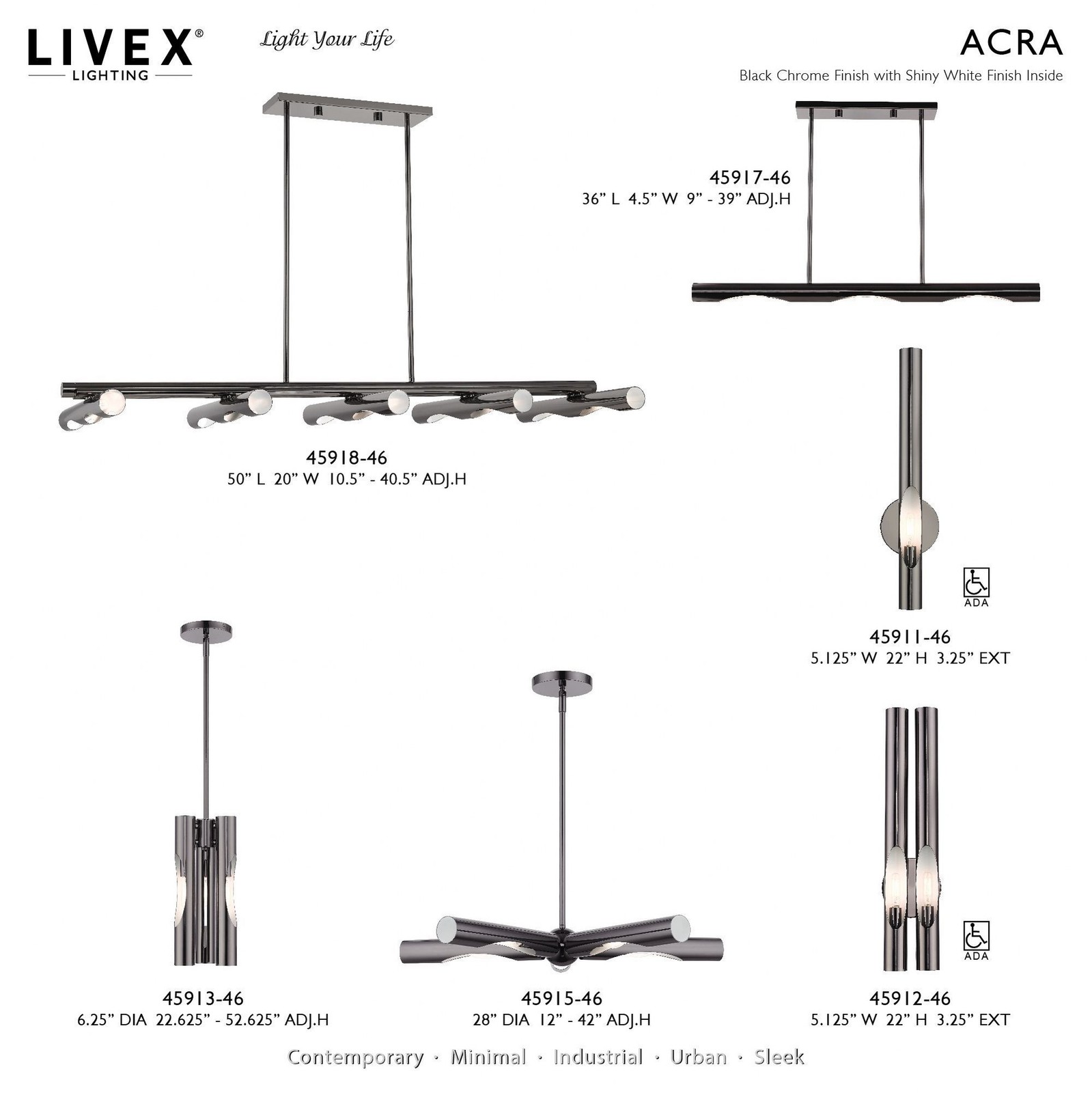 Used Livex Lighting 45911-46 Acra - 1 Light ADA Wall Sconce in Contemporary gallery