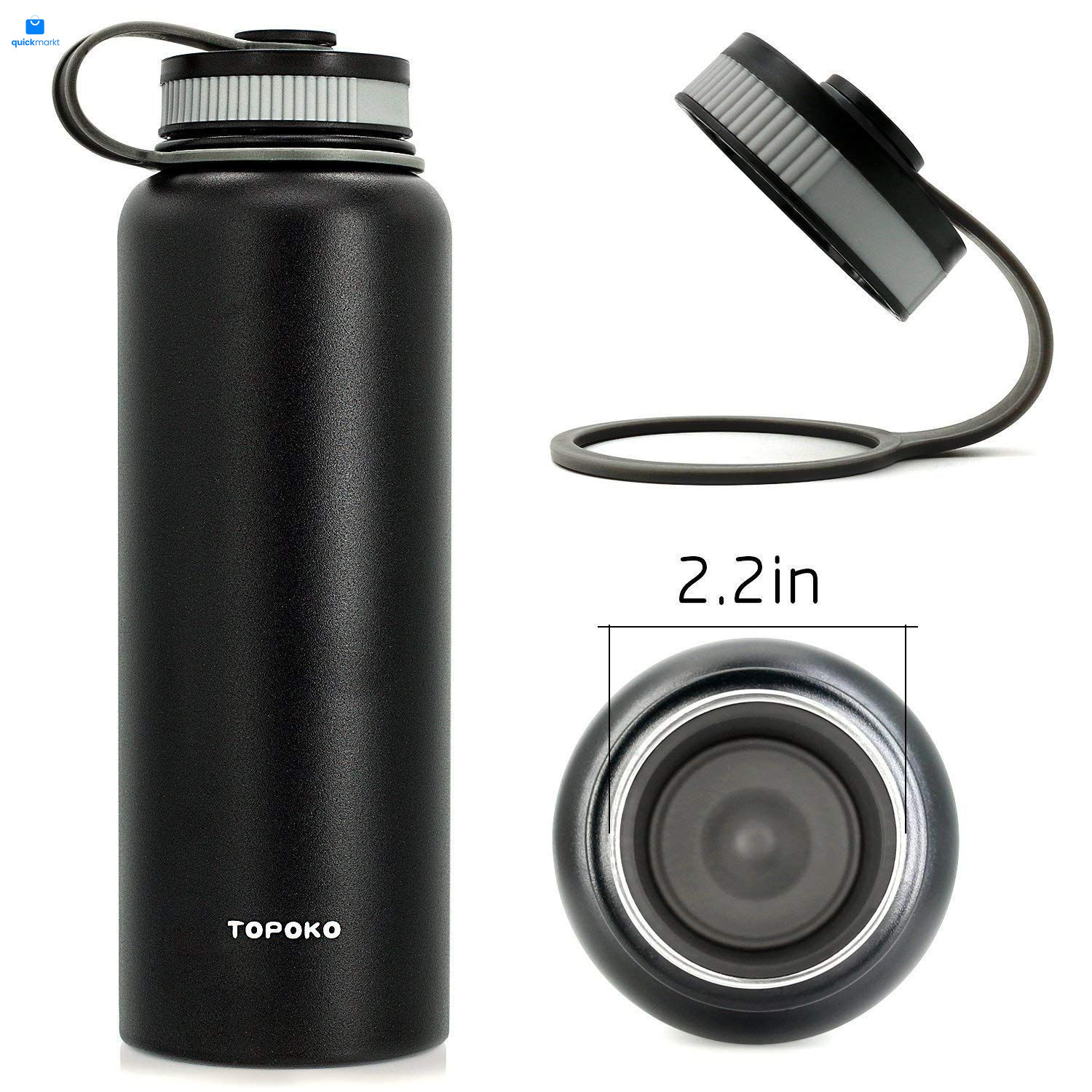 2Pcs Replacement Lid for Hydro Flask Wide Mouth 12, 16, 18, 32, 40 oz Black gallery