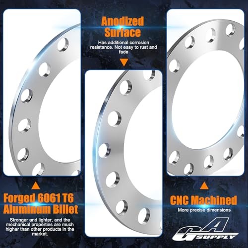 6mm 8 Lug Universal Wheel Spacers Compatible with silver 6mm (1/4") Thick-4PC gallery