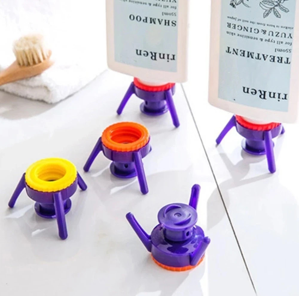 6-Pack Bottle Emptying Kit Dispenser Cap for Shampoo Lotion Conditioner Pump Top