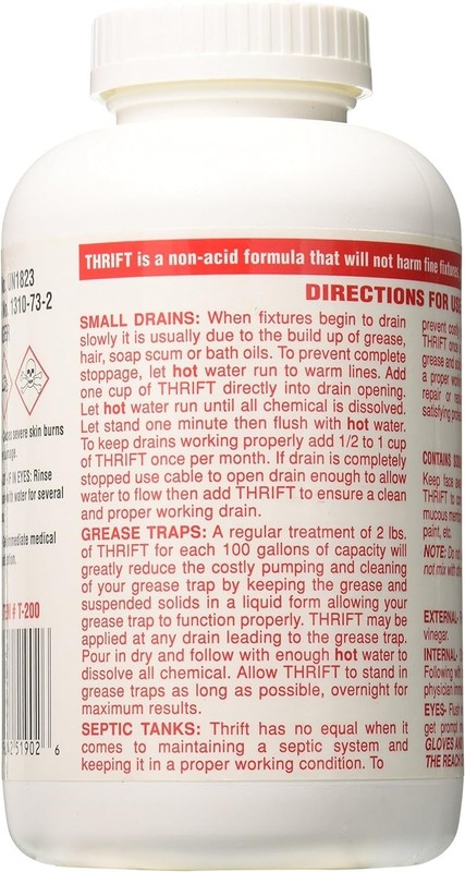 Thrift T-200 Alkaline Based Granular Drain Cleaner - 2 Pound (2 lb) gallery