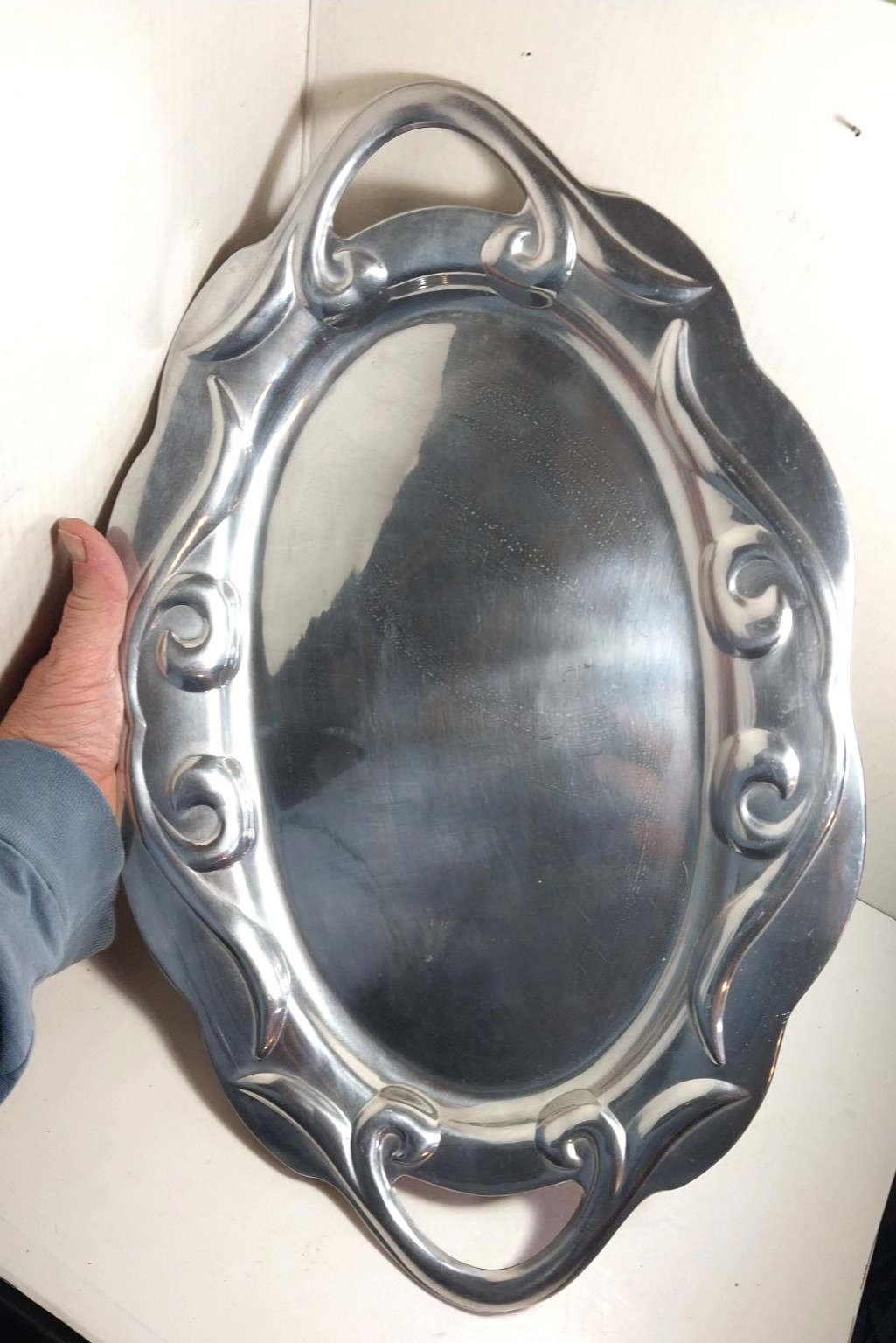 WILTON ARMETALE 20" SERVING PLATTER w HANDLES, FREE SHIPPING gallery