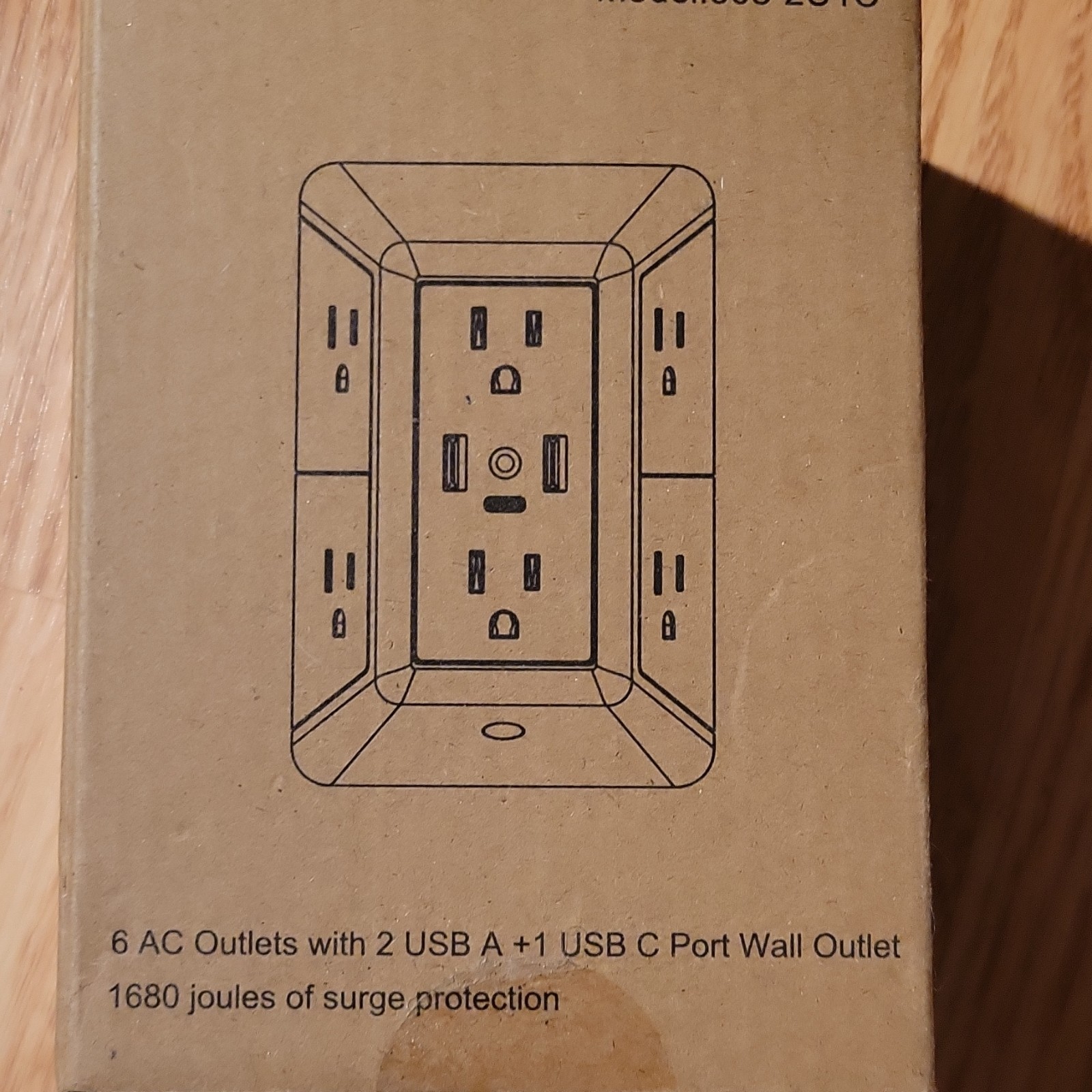 POWRUI 6-Outlet Wall Tap Surge Protector 2 USB-A 1 USB-C 1680J White 508-2U1C gallery