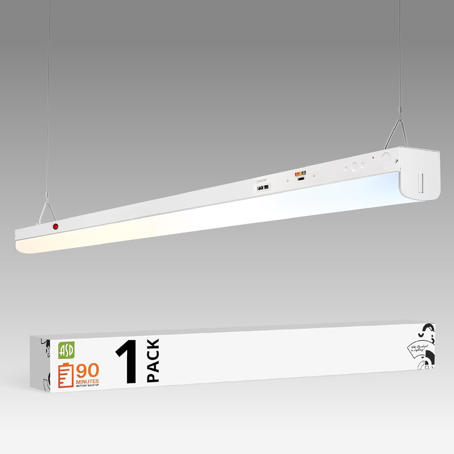 4Ft LED Linear Strip Light Fixture with Emergency Battery Backup - 22W-44W 5853L gallery