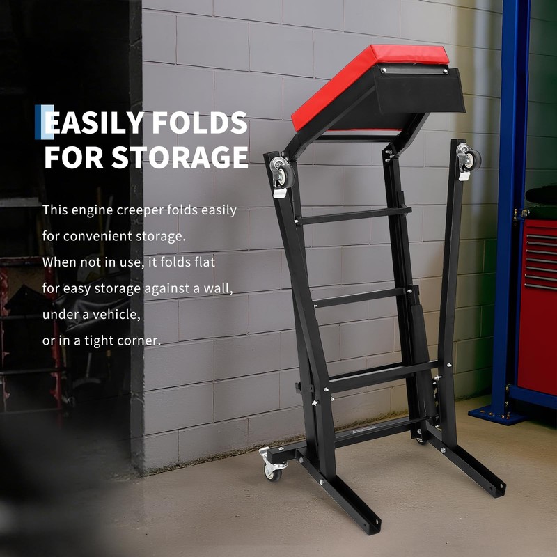 Heavy-Duty Foldable Topside Creeper | 400LB Capacity, 45"-66" Height Adjustable gallery