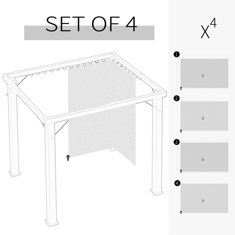 10'x13' Universal Gazebo Sidewall Replacement Curtain 4 Panels 48 Hooks/C-Rings gallery