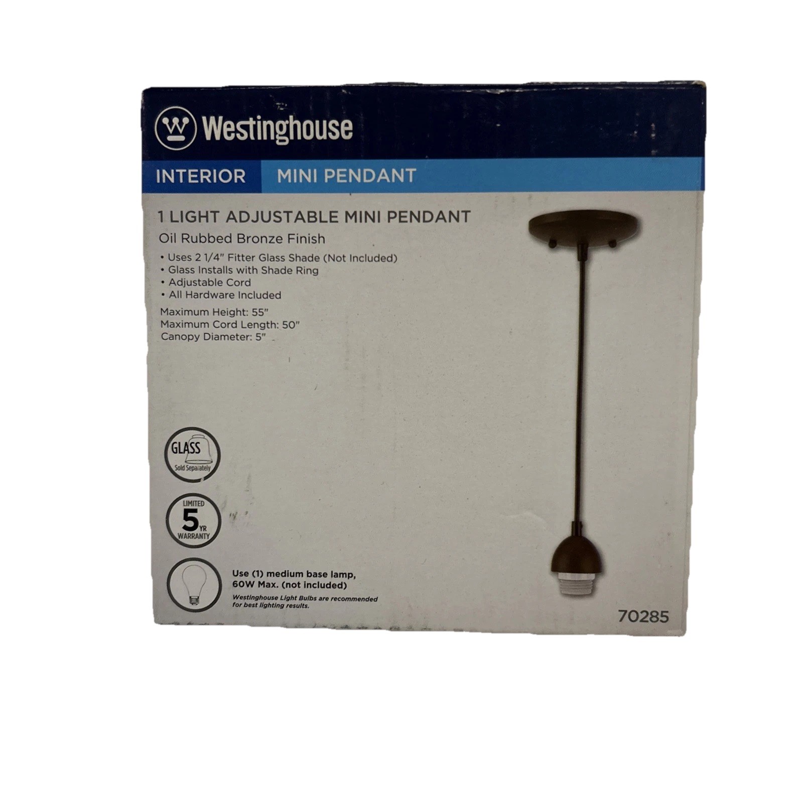 Westinghouse Mini Pendant Light Kit Oil Rubbed Bronze Hardware Included 70285 gallery