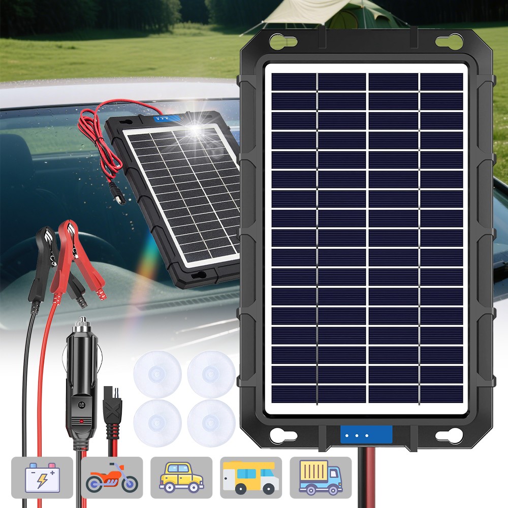 20W 12V Solar Battery Maintainer Trickle Charger Kit for Car Boat RV Trailer gallery