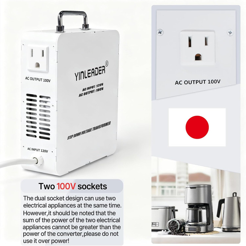2000W Convert 120V to 100V Step down Voltage Transformer Perfect for Japanese Hi gallery