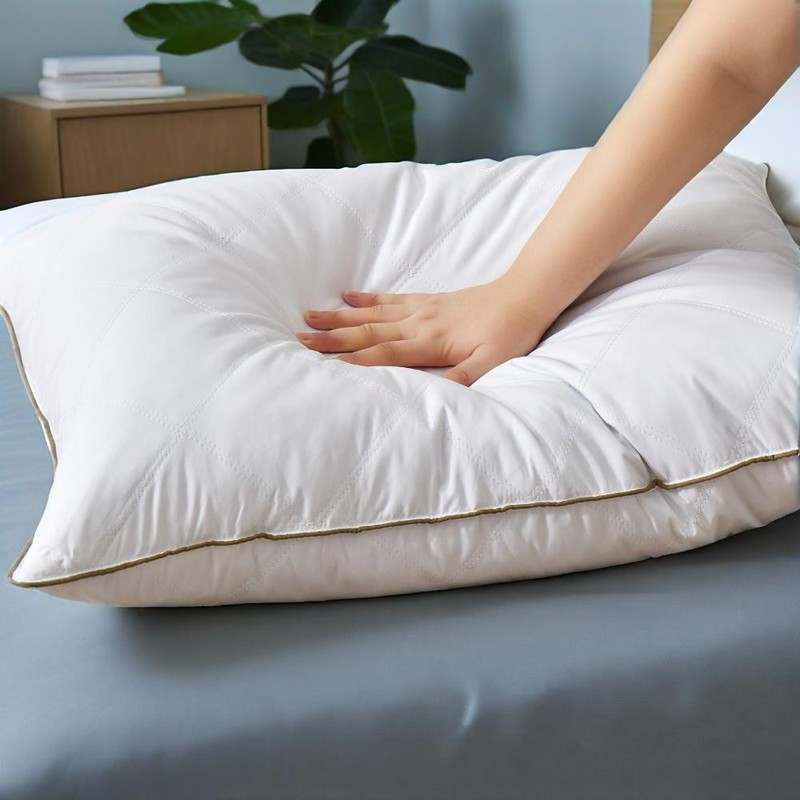 2PCS Soft to Medium Support Feather Bed Pillows King or Queen, Anti Feather Poke gallery